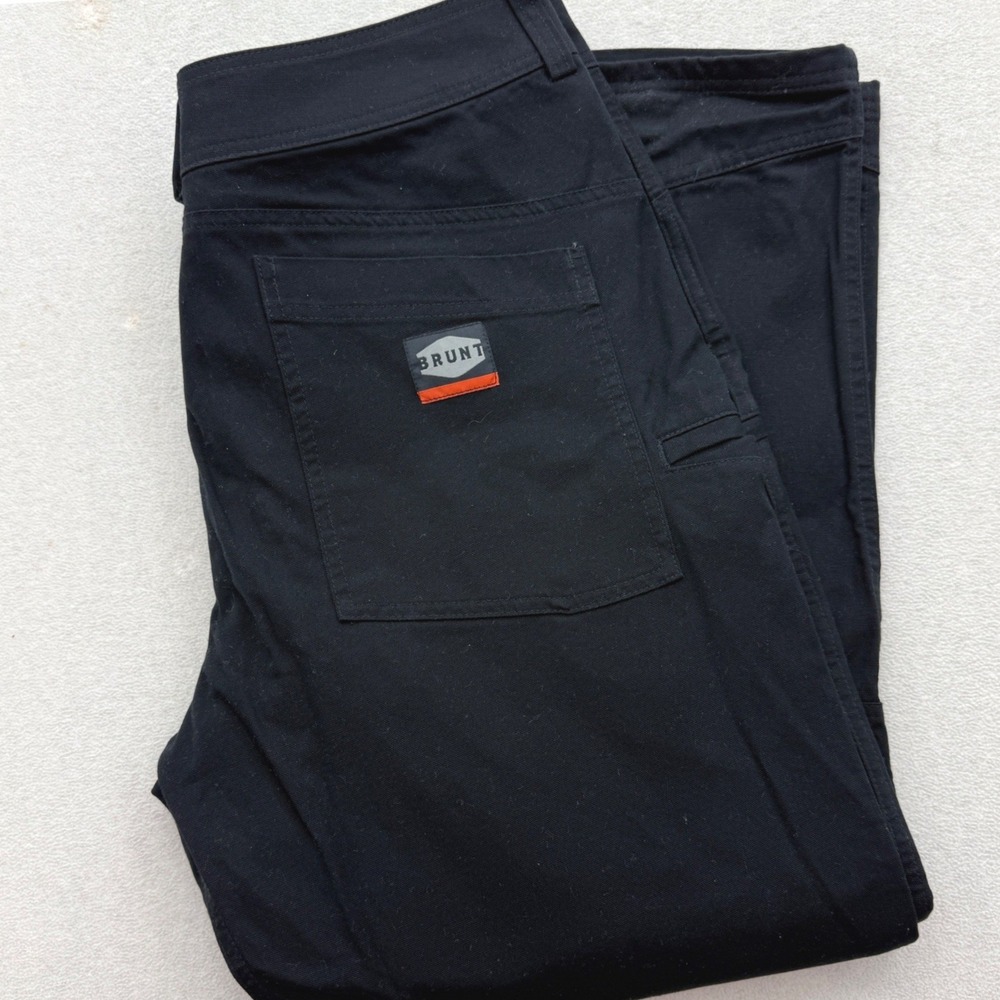 Brunt Workwear Utility Pants Mens 38x30 Black Stretch Canvas Multi-Pocket Rugged